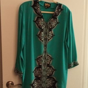 100% silk Bob Mackie tunic blouse